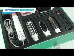 6 en 1 Ion Blow Dryer Brush Curler negativo equipa el cepillo de cerámica del aire caliente